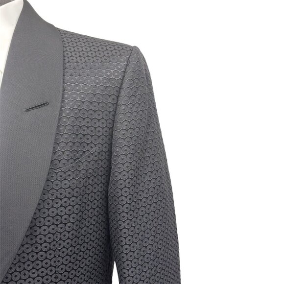 Tom Ford - Black on Black Geometric Circle Print Dinner Jacket - Picture 6 of 10